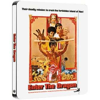 Enter The Dragon Limited Edition UK Steelbook 4K UHD and Blu-Ray movie cover with martial arts theme