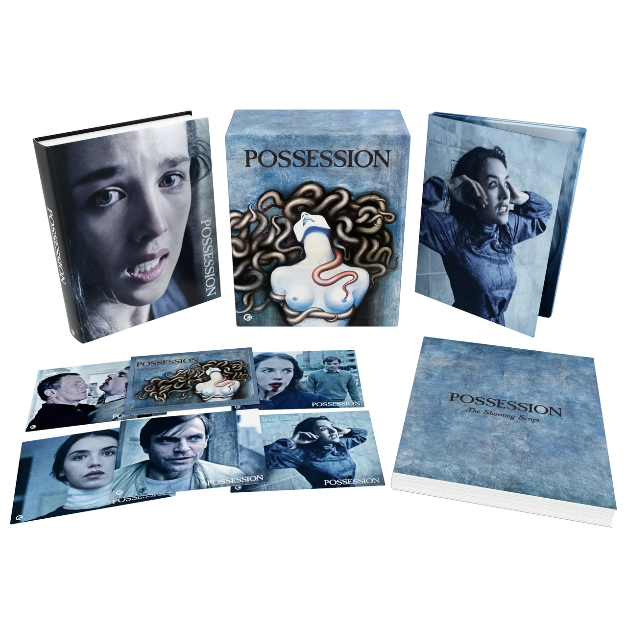Possession 1981 Limited Edition 4K Ultra HD Blu-Ray set with slipcase, hardback books, art cards, and collector's items