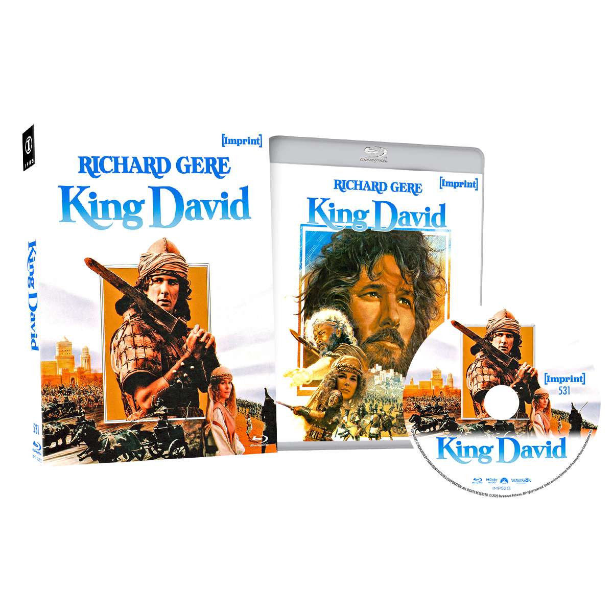 King David 1985 Blu-ray limited edition slipcover pre-order with Richard Gere and biblical drama artwork