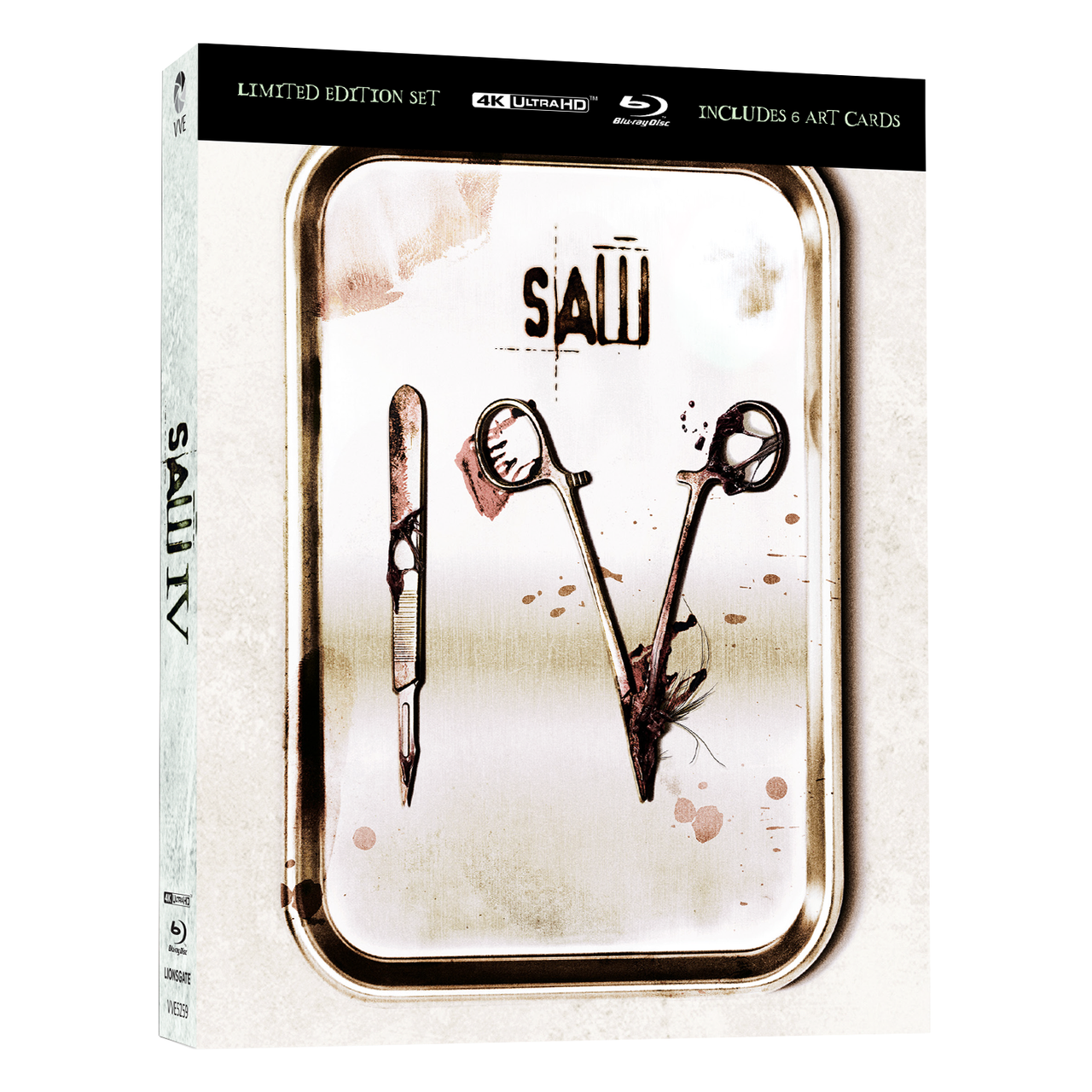 Saw IV 2007 limited edition 4K UHD and Blu-ray lenticular hardcase with art cards pre-order cover