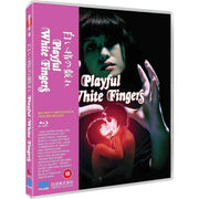 Playful White Fingers Blu-Ray limited edition cover with Japanese text and dark artistic image of a woman and glowing hands.
