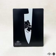 Psycho 60th Anniversary limited edition steelbook with knife silhouette and Bates house design on full slip cover