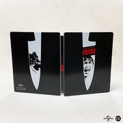 Psycho 60th Anniversary 4K UHD steelbook with full slip matte and glossy finish, featuring iconic knife design and classic artwork