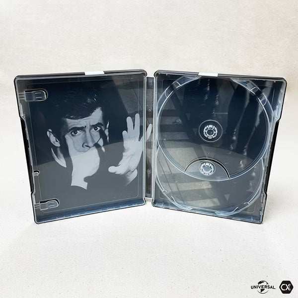 Psycho 60th Anniversary 4K UHD and Blu-Ray steelbook with full slip matte finish and booklet inside case