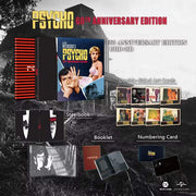 Psycho 60th Anniversary 4K UHD Blu-Ray Limited Edition steelbook with full slip, booklet, art cards, and numbering card