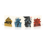 Ran Limited Collectors Edition artwork with four colorful abstract castle illustrations.