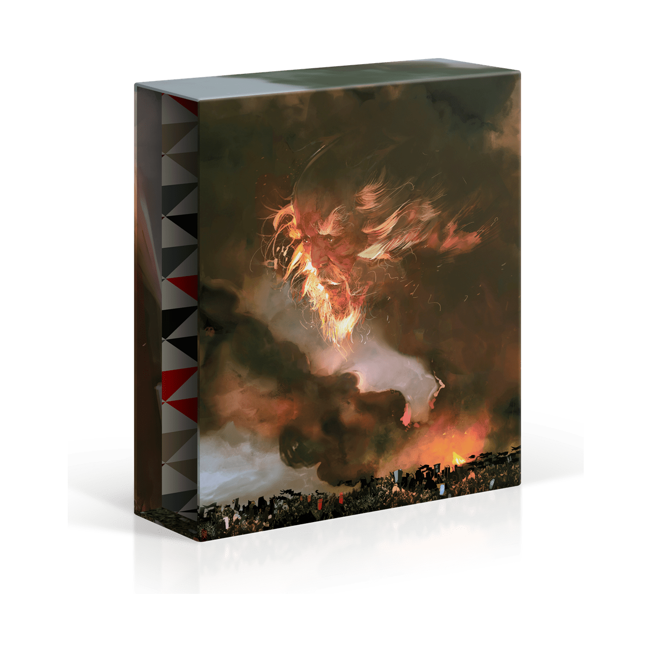 Ran Limited Collectors Edition 4K Ultra HD box set featuring fiery artwork, celebrating Akira Kurosawa's classic film.
