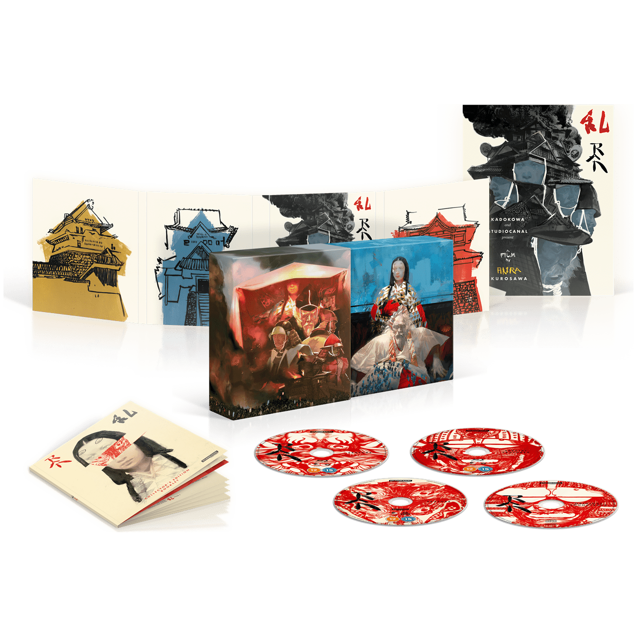 Ran Limited Collectors Edition 4K Ultra HD Blu-Ray set with artwork, booklet, and discs.