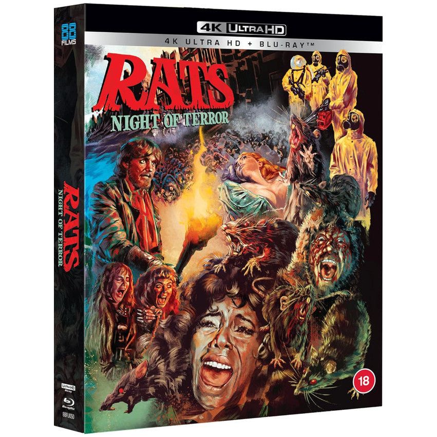 Rats - Night Of Terror 4K UHD Blu-Ray with slipcover, horror movie poster art, pre-order, REGION B, REGION FREE.