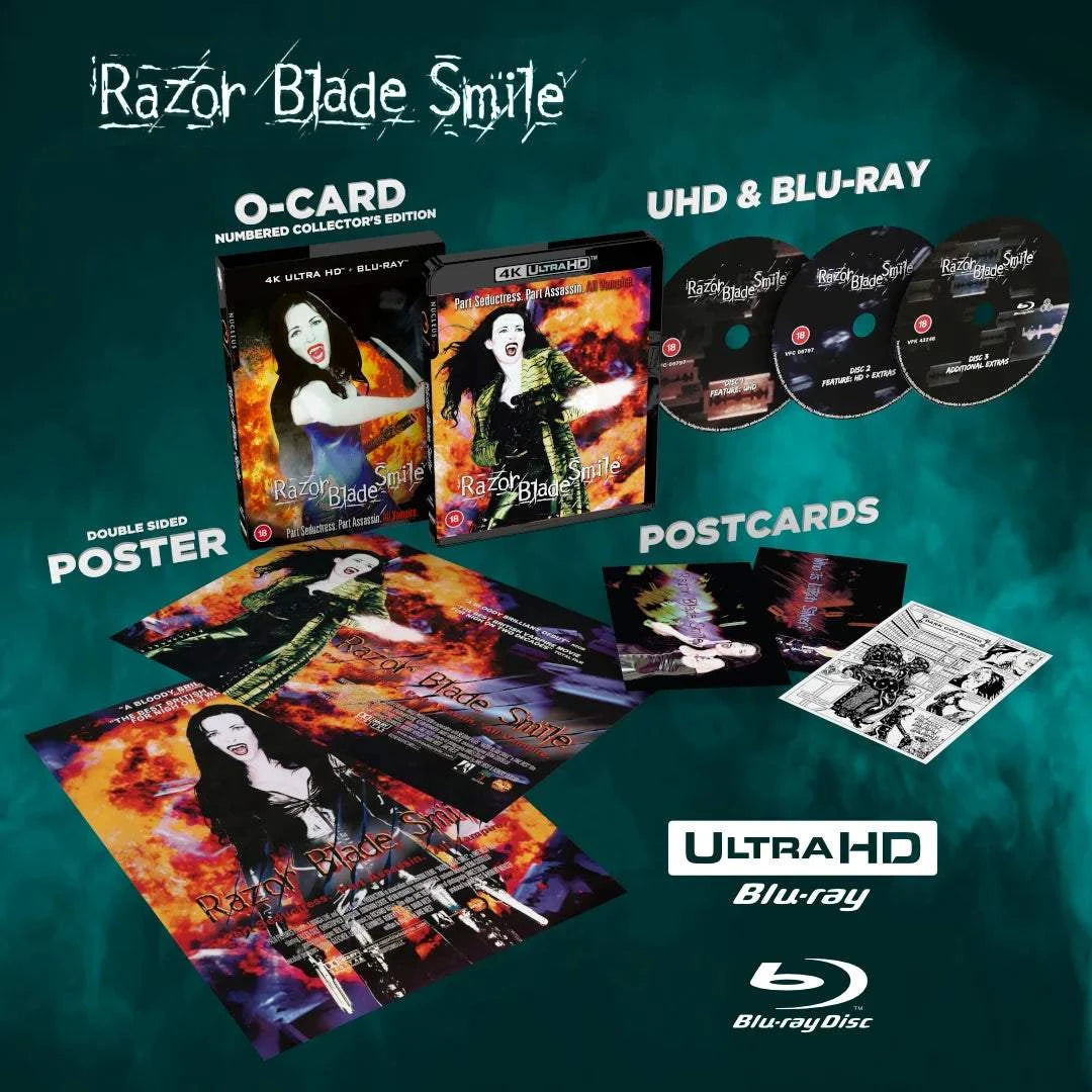 Razor Blade Smile Limited Edition 4K Ultra HD + Blu-Ray collector's set with special features and collectible packaging
