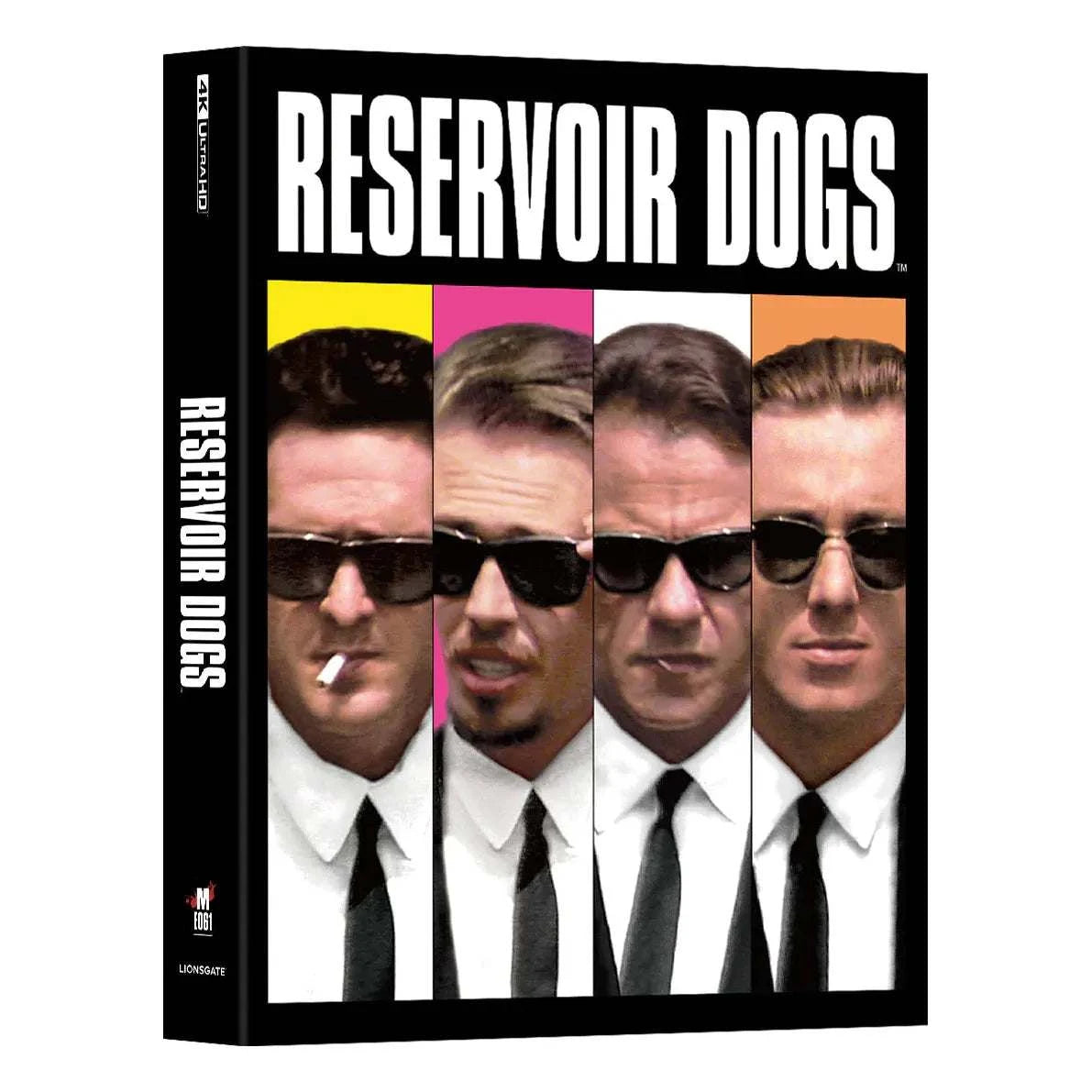 Reservoir Dogs 4K UHD Steelbook with lenticular full slip featuring main characters in suits and sunglasses.