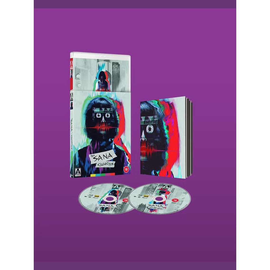 Sana Collection Blu-Ray limited edition set with slipcover and booklet on purple background