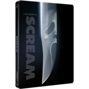 Scream 1996 4K UHD Blu-Ray limited edition steelbook with knife blade design and Wes Craven film title