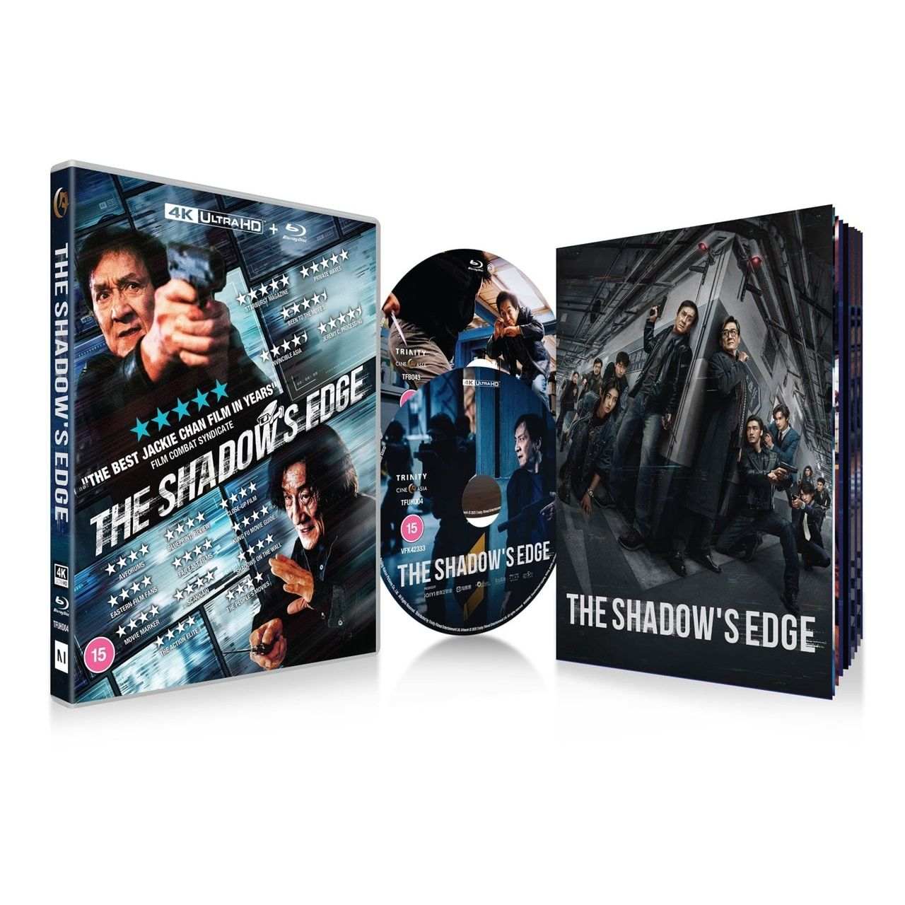 The Shadow's Edge 4K UHD + Blu-Ray set with booklet featuring Jackie Chan and bonus content