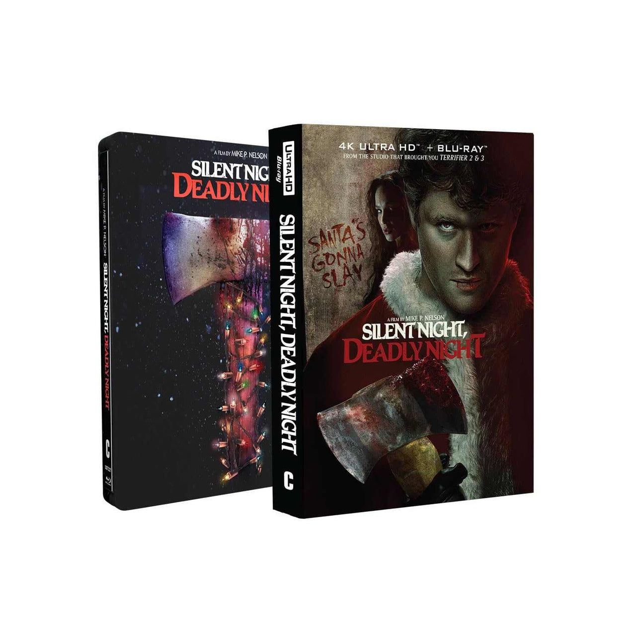Silent Night Deadly Night 4K UHD Blu-Ray Steelbook collector's edition with slipcover and bonus features