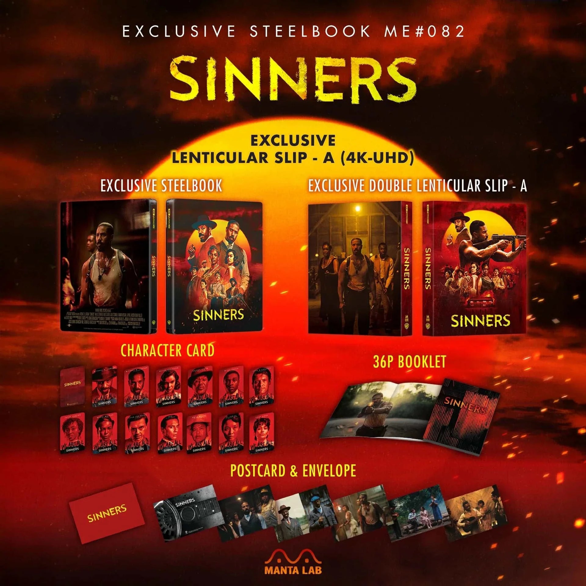 Sinners Double Lenticular - A Steelbook 4K UHD and Blu-Ray with exclusive lenticular design and glossy finish