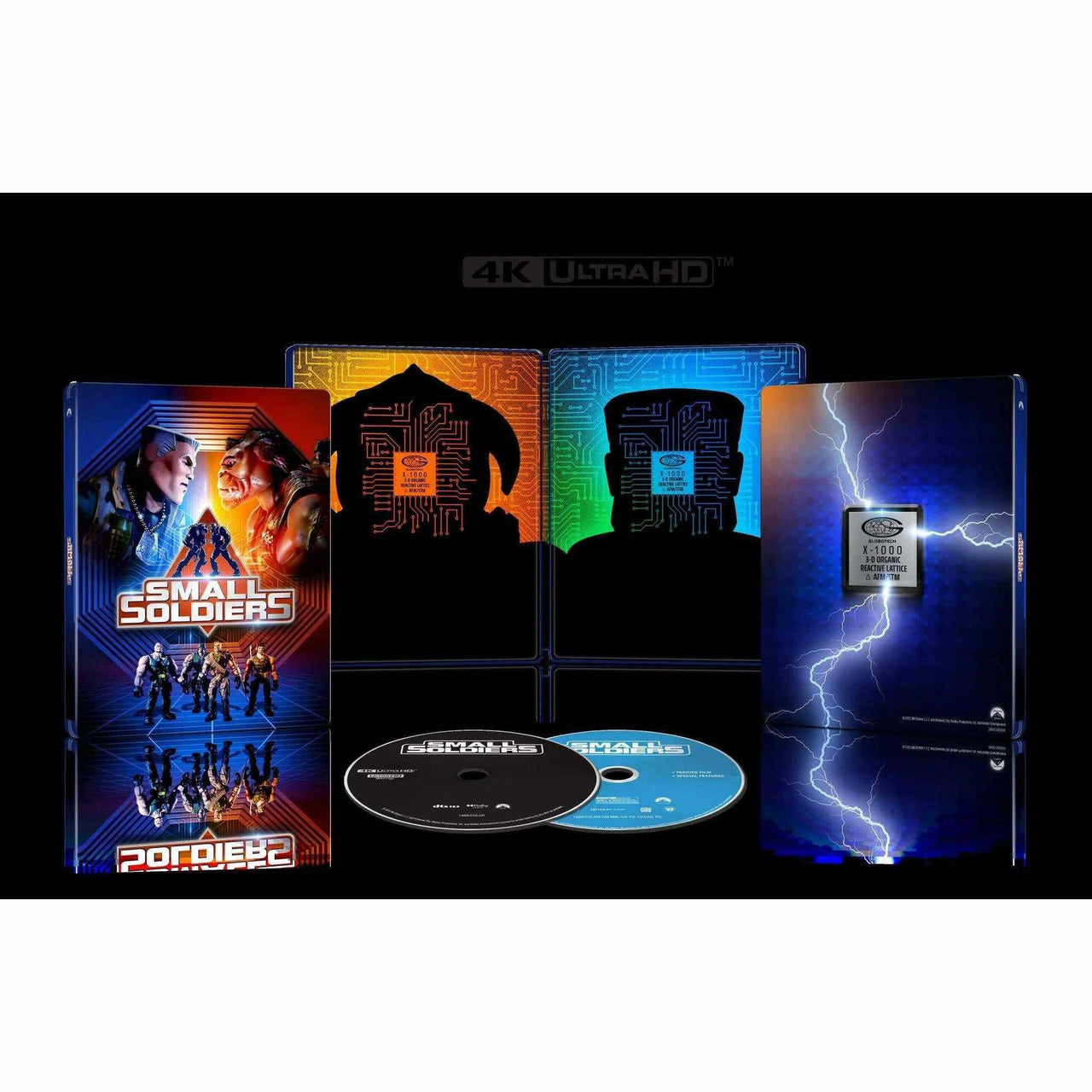 Small Soldiers 4K Ultra HD limited edition steelbook with Blu-ray, digital copy, and collectible artwork.