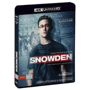 Snowden Collector's Edition 4K UHD and Blu-Ray with limited edition slipcover featuring Oliver Stone's political thriller film packaging.