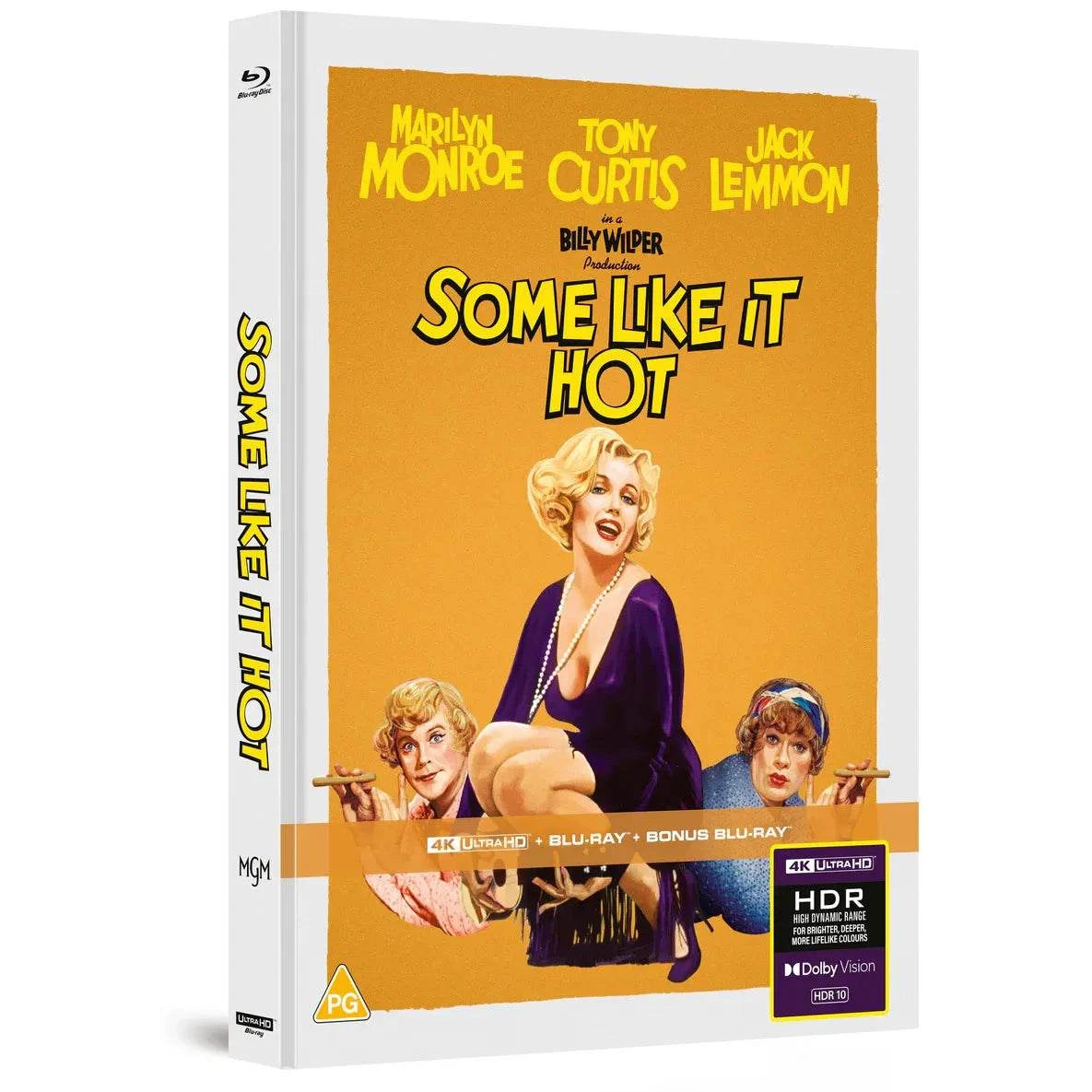 Some Like It Hot Limited Edition 4K UHD and Blu-Ray Mediabook cover with classic movie artwork and cast details
