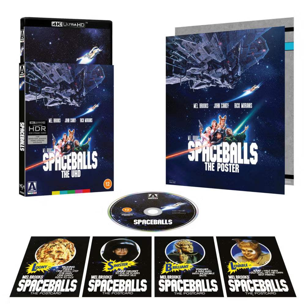 Spaceballs Limited Edition 4K UHD movie with slipcover, poster, postcard artcards, and special features
