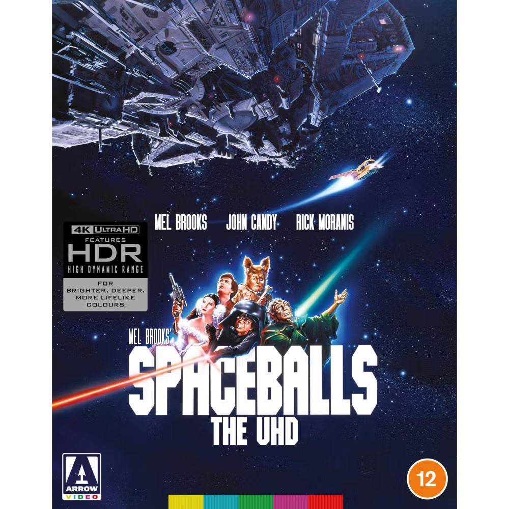 Spaceballs Limited Edition 4K UHD movie cover with sci-fi spaceship and main characters on starry background