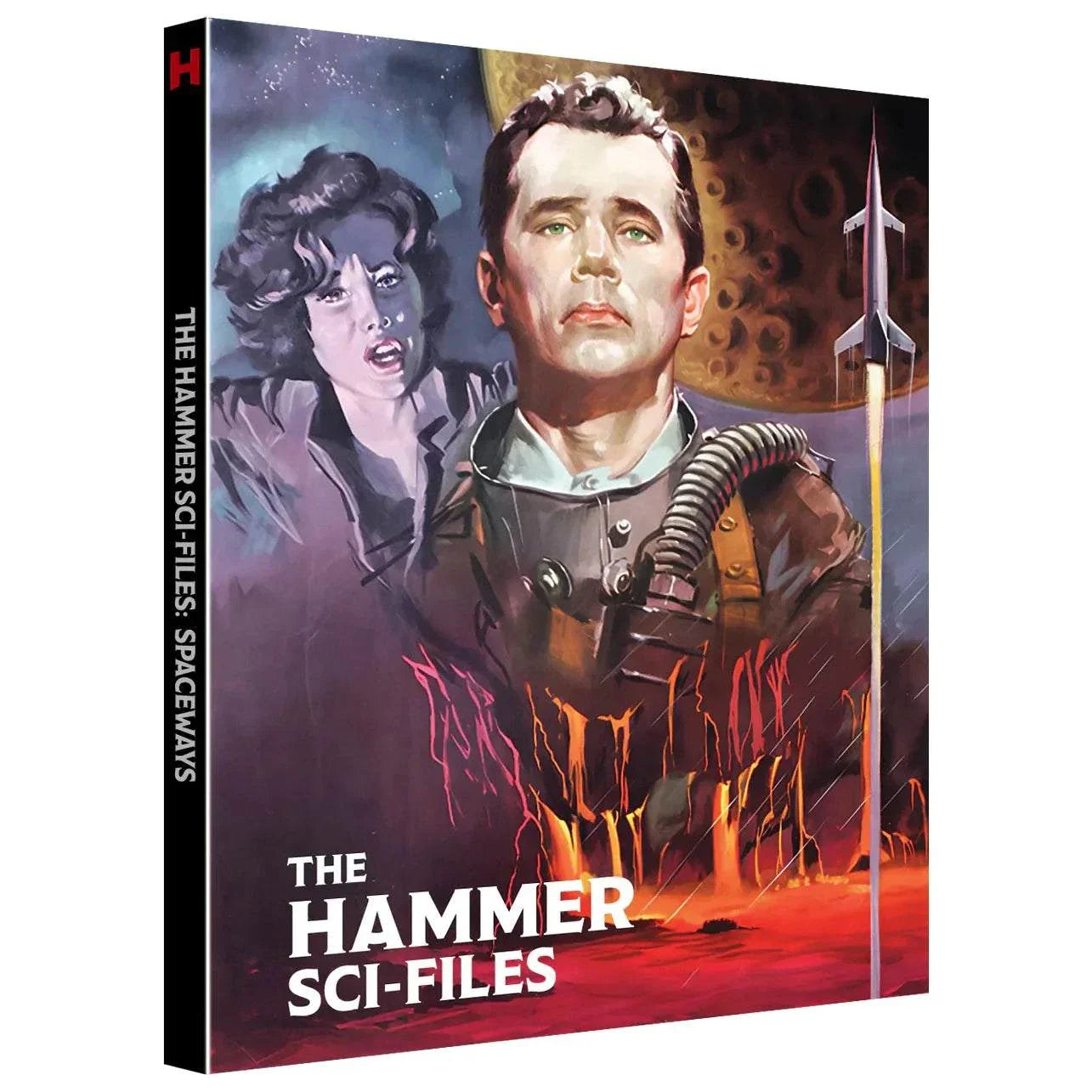 Spaceways Limited Collectors Edition 4K Ultra HD Blu-Ray with rigid slipcase and booklet from Hammer Films featuring sci-fi noir artwork