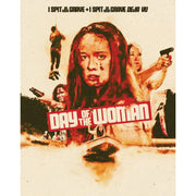 Day Of The Woman 4K UHD and Blu-Ray limited edition slipcover cover with intense scenes of vengeance and survival from I Spit On Your Grave films