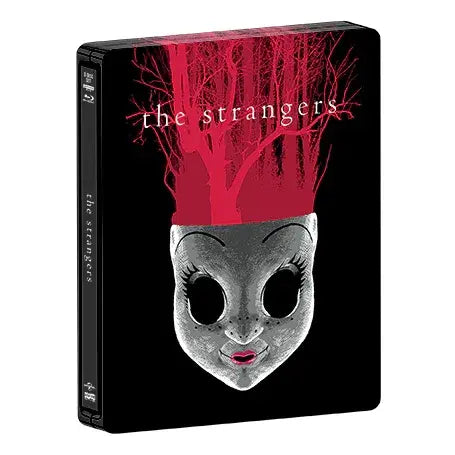The Strangers 4K UHD Blu-Ray Limited Edition Steelbook packaging with eerie mask design.