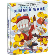 Summer Wars Limited Edition Steelbook 4K UHD Blu-Ray cover with animated characters and vibrant design