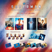 Superman (2025) exclusive steelbook and PET full slip 4K UHD with booklet, character cards, postcards, and envelope set