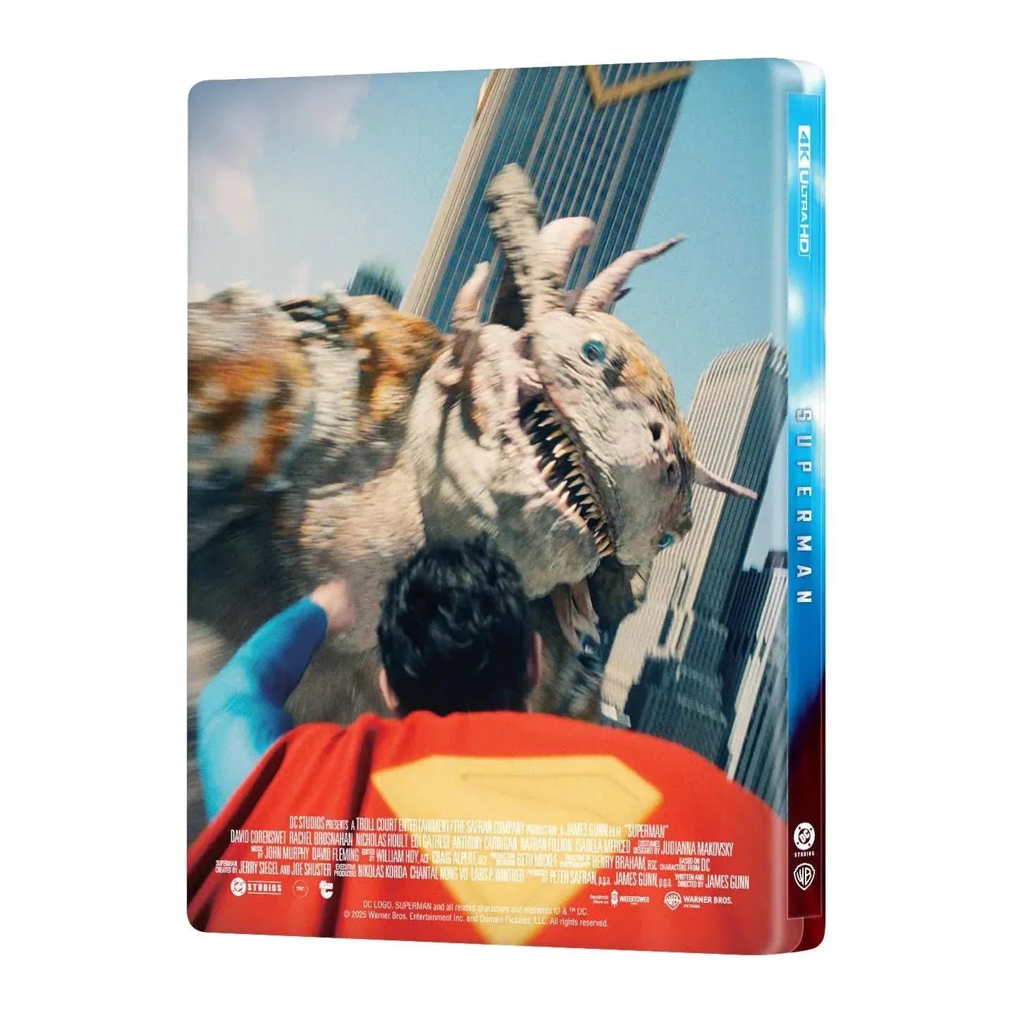 Superman 2025 4K UHD double lenticular steelbook with 3D monster artwork and glossy finish