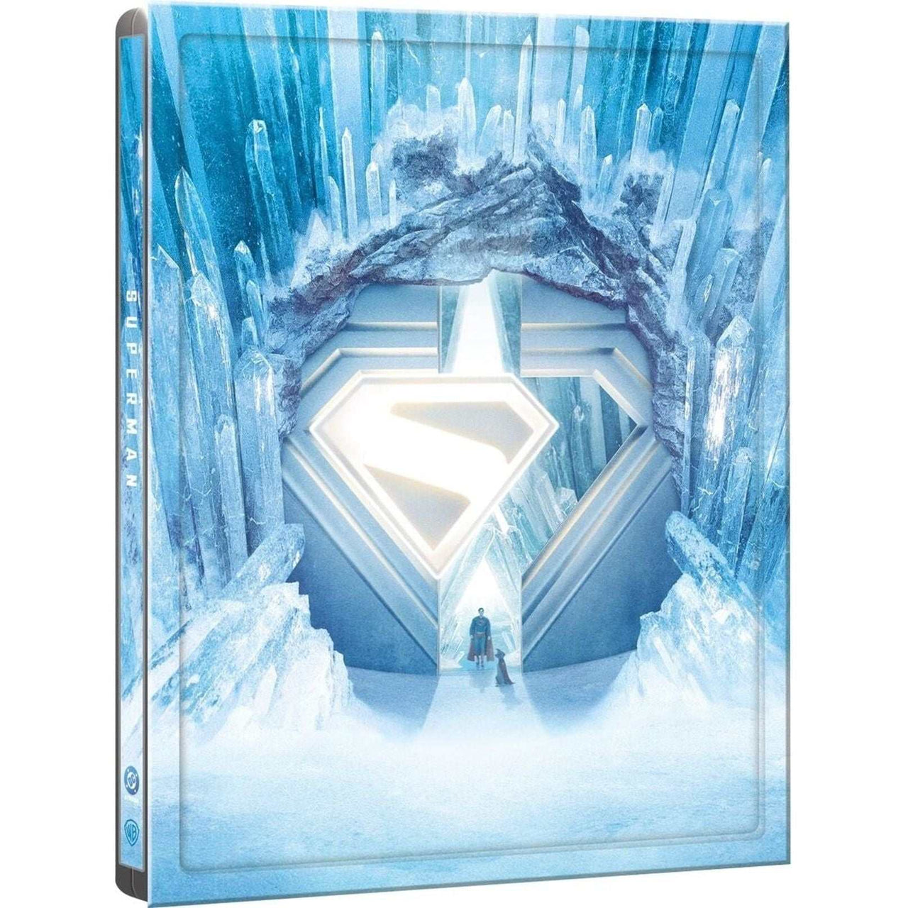 Superman (2025) Limited Edition UK Steelbook 4K Ultra HD and Blu-Ray with icy Fortress of Solitude cover design