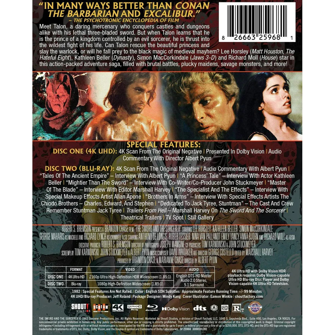 PRE-ORDER: The Sword and the Sorcerer 4K UHD + Blu-Ray (Limited Edition Steelbook) [Scream! Factory]