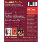 The Swordsman Trilogy 4K UHD and Blu-Ray set with slipcase featuring Hong Kong cinema classics including Swordsman I, II, and III with new 4K scans, English subtitles, interviews, and trailers.