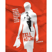Tell No One 2006 French thriller movie poster with silhouette and running man in red and white design