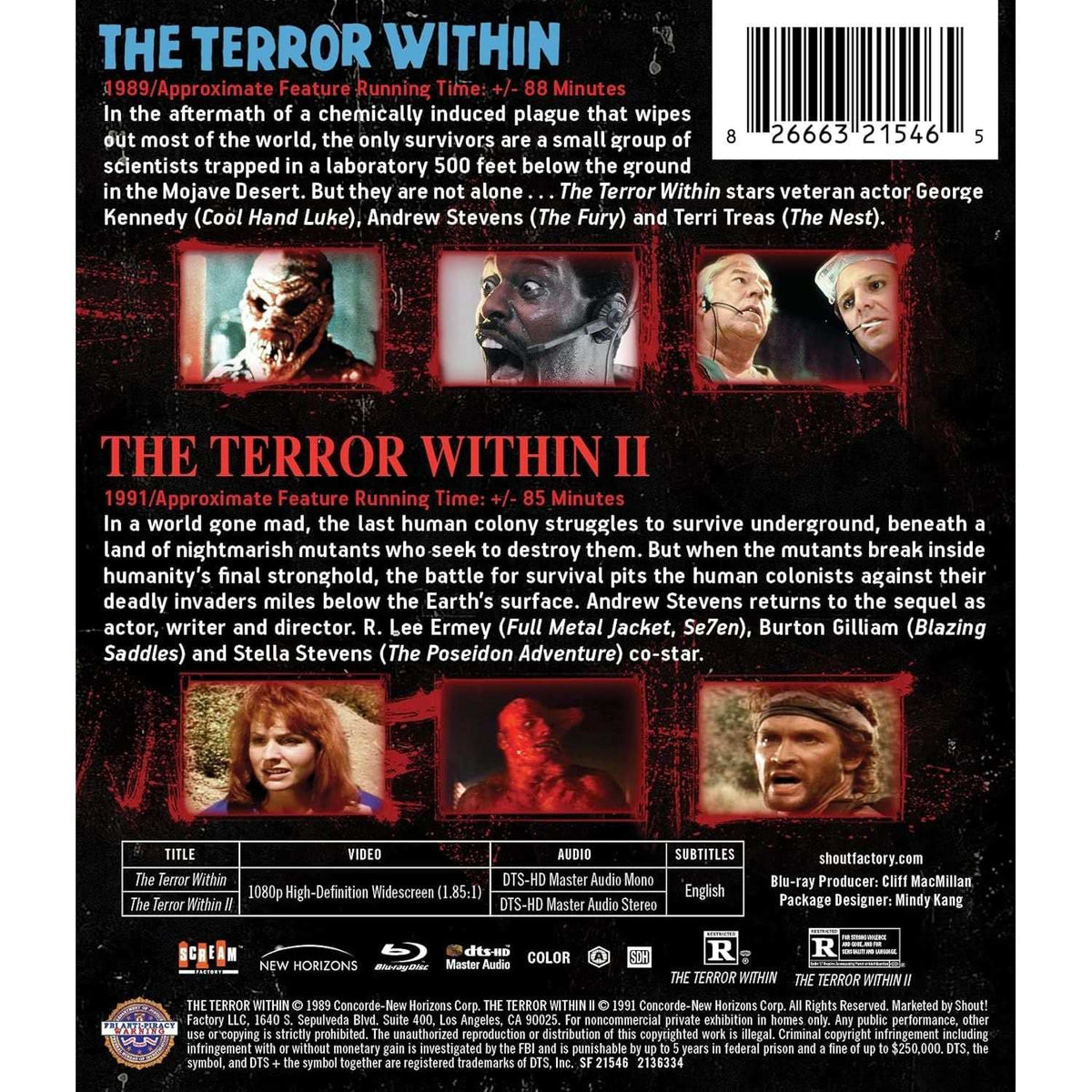 Terror Inenarrable The Terror Within / The Terror Within II Blu-Ray (Scream Factory)
