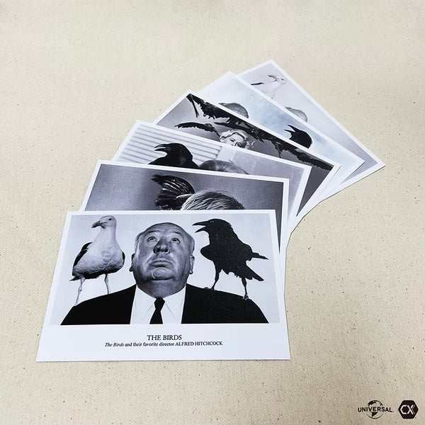 The Birds 4K UHD limited edition steelbook with black and white Alfred Hitchcock movie stills cards and extras