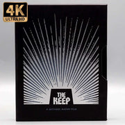 The Keep 4K UHD Blu-ray limited edition hardcase with black and silver cover design by Michael Mann