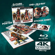 Limited Edition 4K Ultra HD and Blu-Ray set of Thriller - A Cruel Picture with slipcover, double-sided poster, sticker sheet, and extras