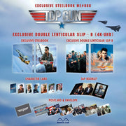 Top Gun 4K UHD exclusive steelbook with double lenticular slip, character cards, 36-page booklet, postcards, and envelope set