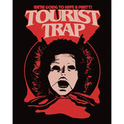 Tourist Trap 1979 horror movie Blu-ray limited edition slipcover cover with eerie mask face and bold red title text