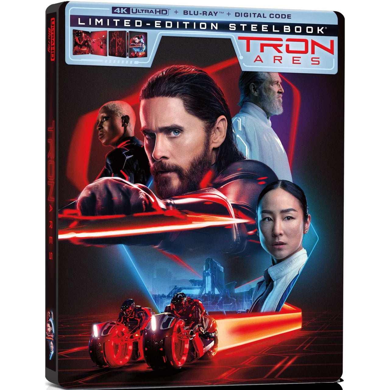 PRE-ORDER Tron: Ares Limited Edition 4K UHD Blu-Ray Steelbook with custom artwork and futuristic design
