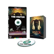 The Visitor Limited Edition 4K UHD slipcover, booklet, and disc set with horror movie artwork