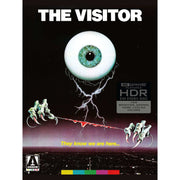 The Visitor Limited Edition 4K UHD movie cover featuring a giant eye and clawed hands with lightning effects