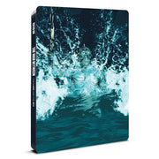 The War Between The Land And The Sea Blu-Ray steelbook featuring ocean creature design and splash effect