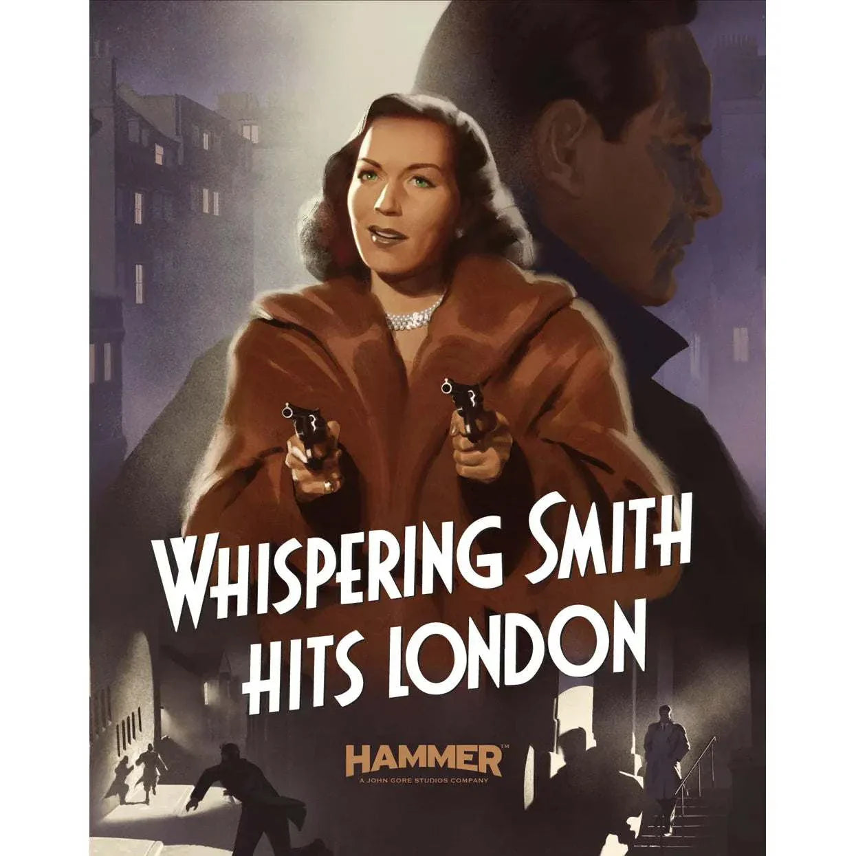 Whispering Smith Hits London collector's edition 4K Ultra HD Blu-ray cover with vintage film noir artwork