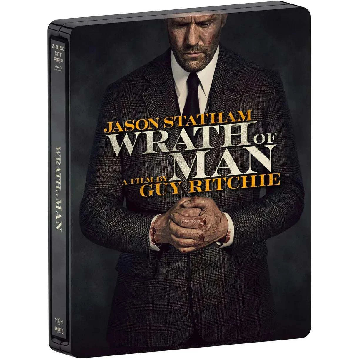 Wrath of Man limited edition steelbook 4K UHD and Blu-Ray pre-order packaging with Jason Statham on cover